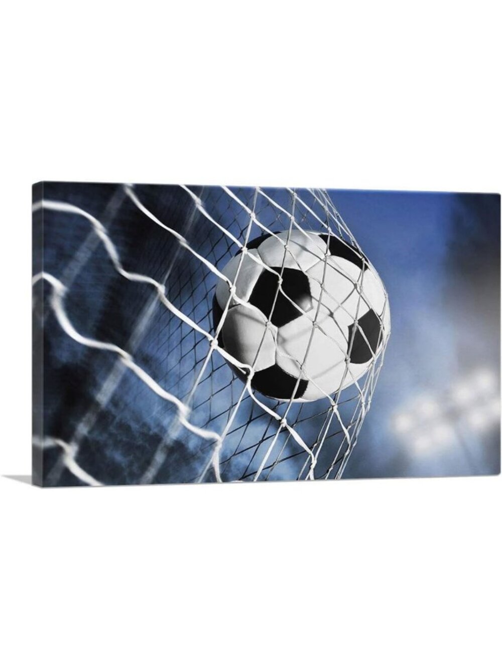 Soccer Ball Goal Canvas Art Print - Stretched Framed Wall Decor 40x26" Giclee